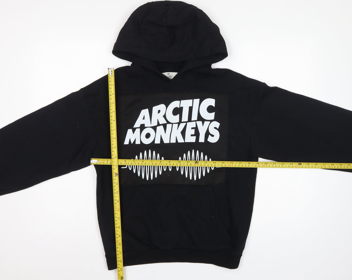 H&M Girls Black Arctic Monkeys Graphic Pullover Hoodie 13-14 Years