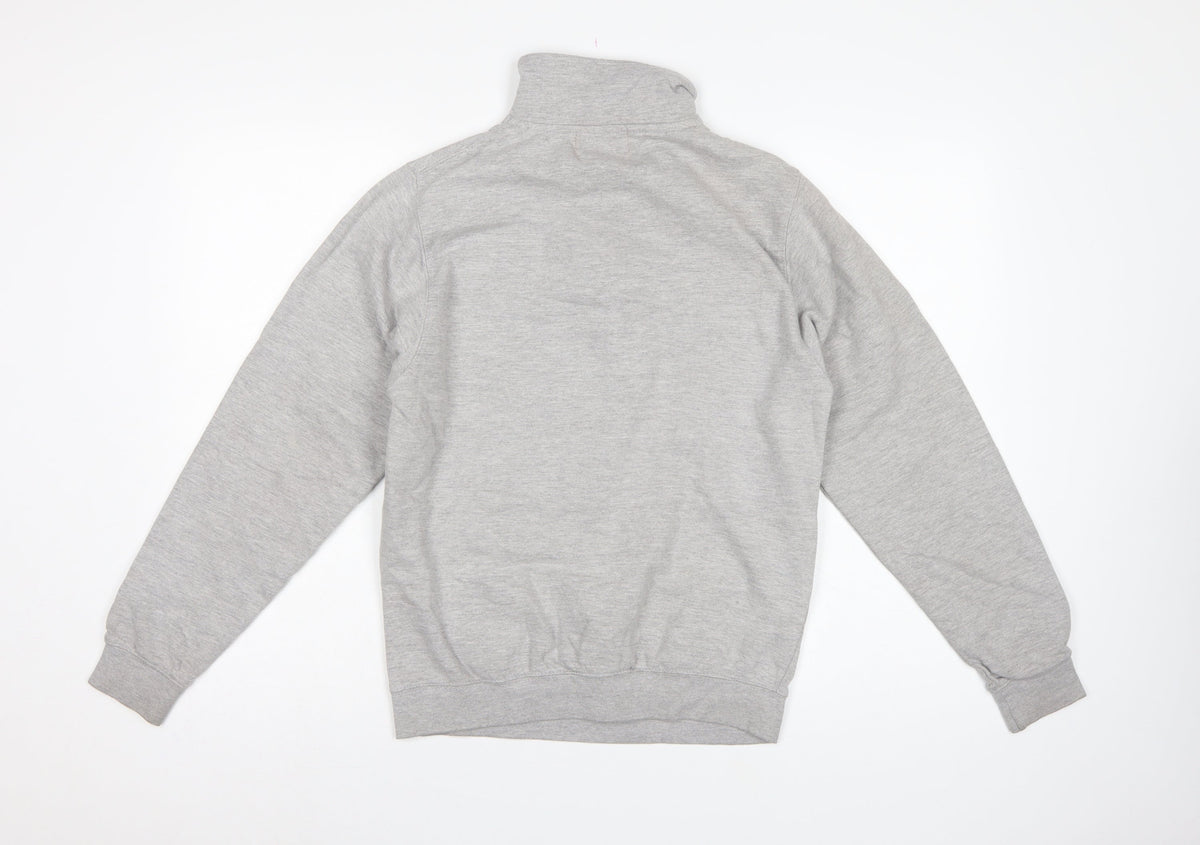 MKI Miyuki Zoku Men’s Grey S 1/4 Zip High Neck Logo Sweatshirt