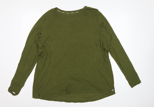 M&S Goodmove Women’s Green Size 24 Long Sleeve Stretch Activewear T-Shirt