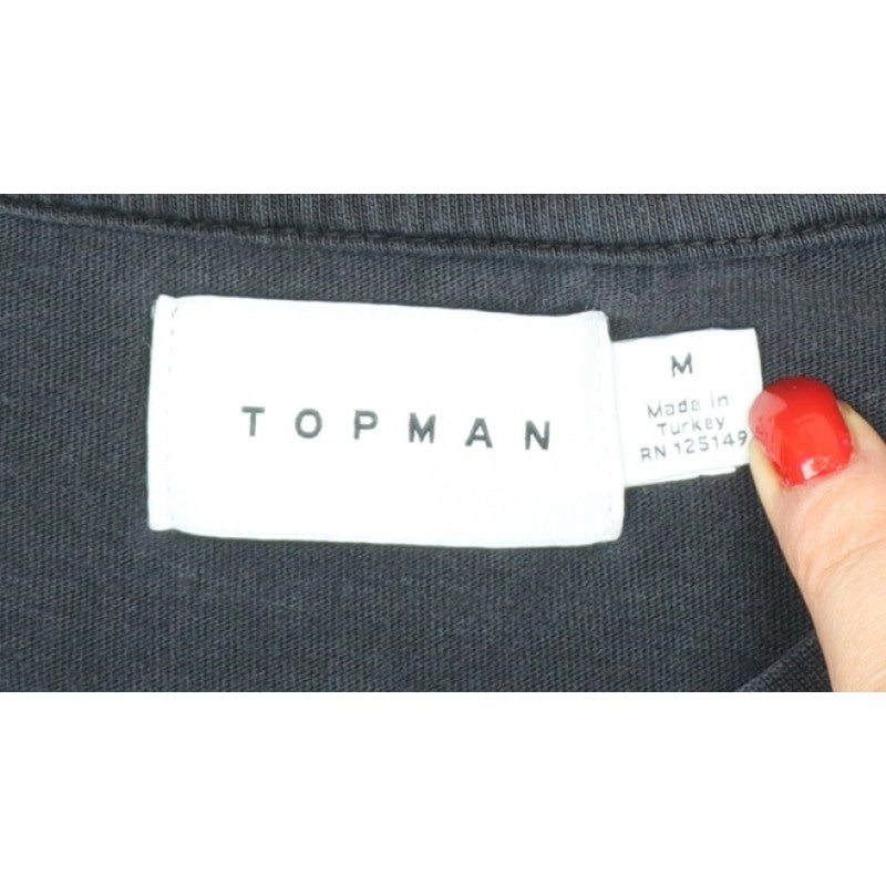 Topman Men’s Black M Graphic Art Face Crew Neck T-Shirt