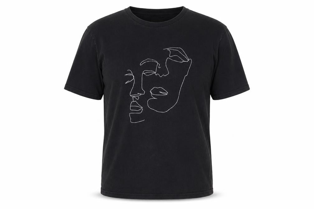 Topman Men’s Black M Graphic Art Face Crew Neck T-Shirt