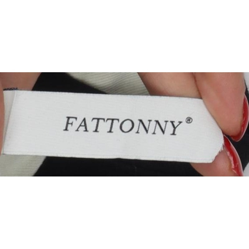 Fattonny Women's Ivory Black L Cropped Raglan Long Sleeve Logo T-Shirt