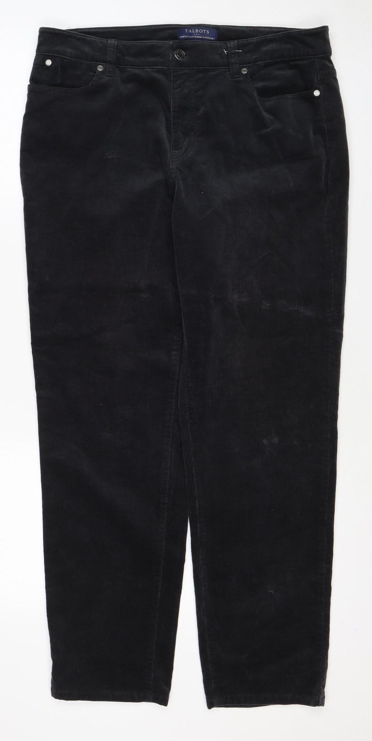 Talbots Women’s Black Size 10 Corduroy Bootcut 5-Pocket Trousers