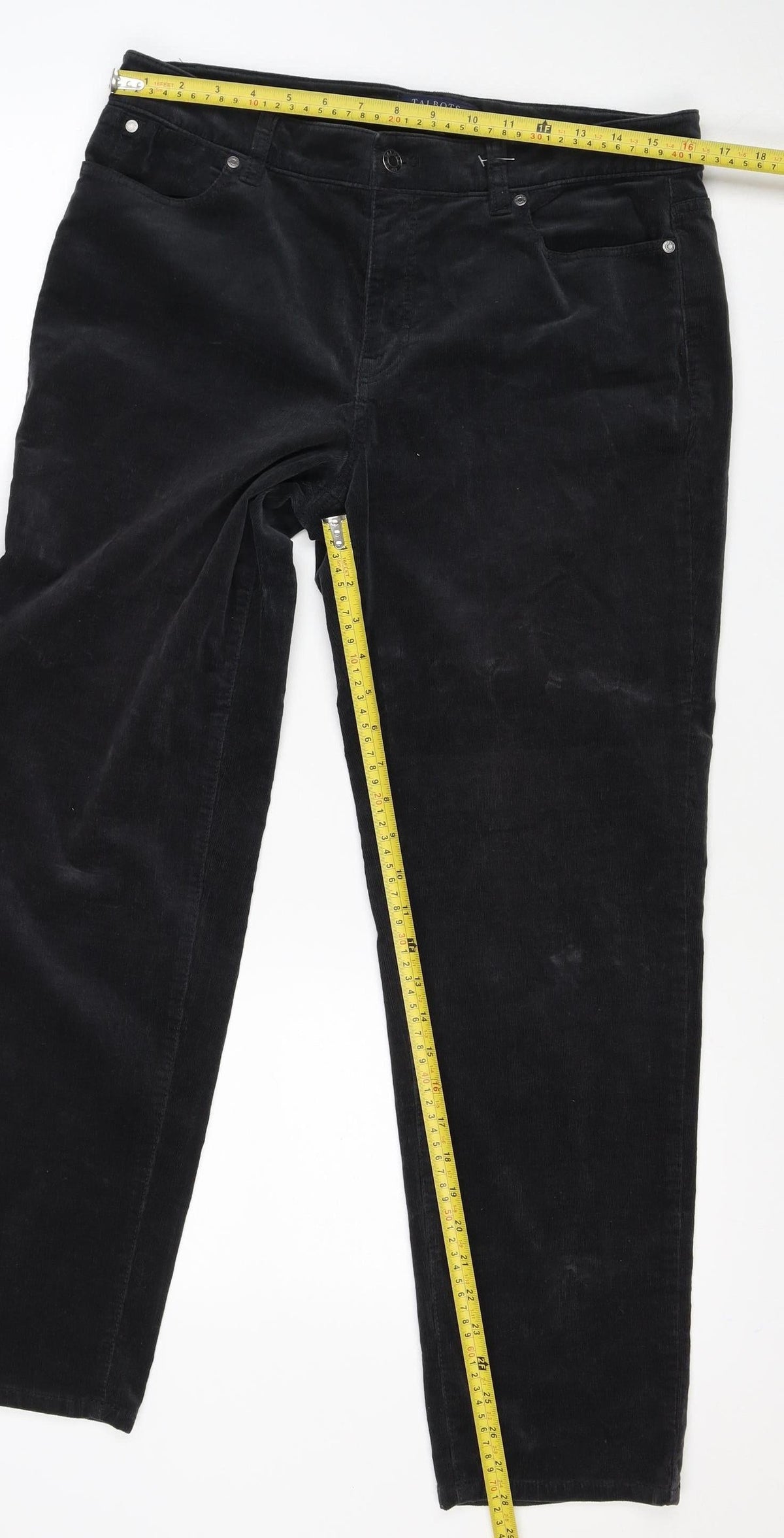 Talbots Women’s Black Size 10 Corduroy Bootcut 5-Pocket Trousers