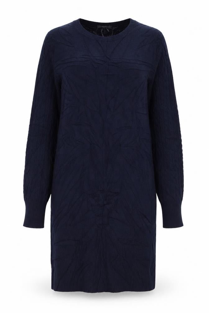 TU Women’s Navy Blue Size 12 Cable Knit Jumper Dress Long Sleeve