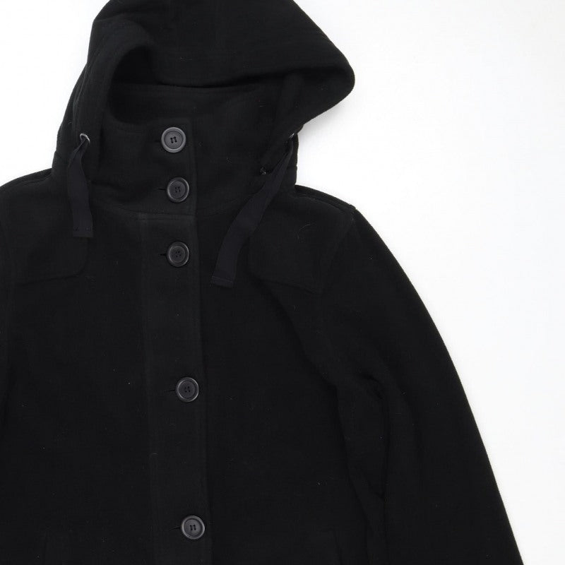 Bexleys Women Black 4XL Hooded Military Jacket Double Breasted