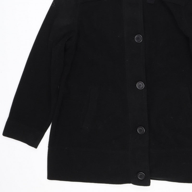 Bexleys Women Black 4XL Hooded Military Jacket Double Breasted