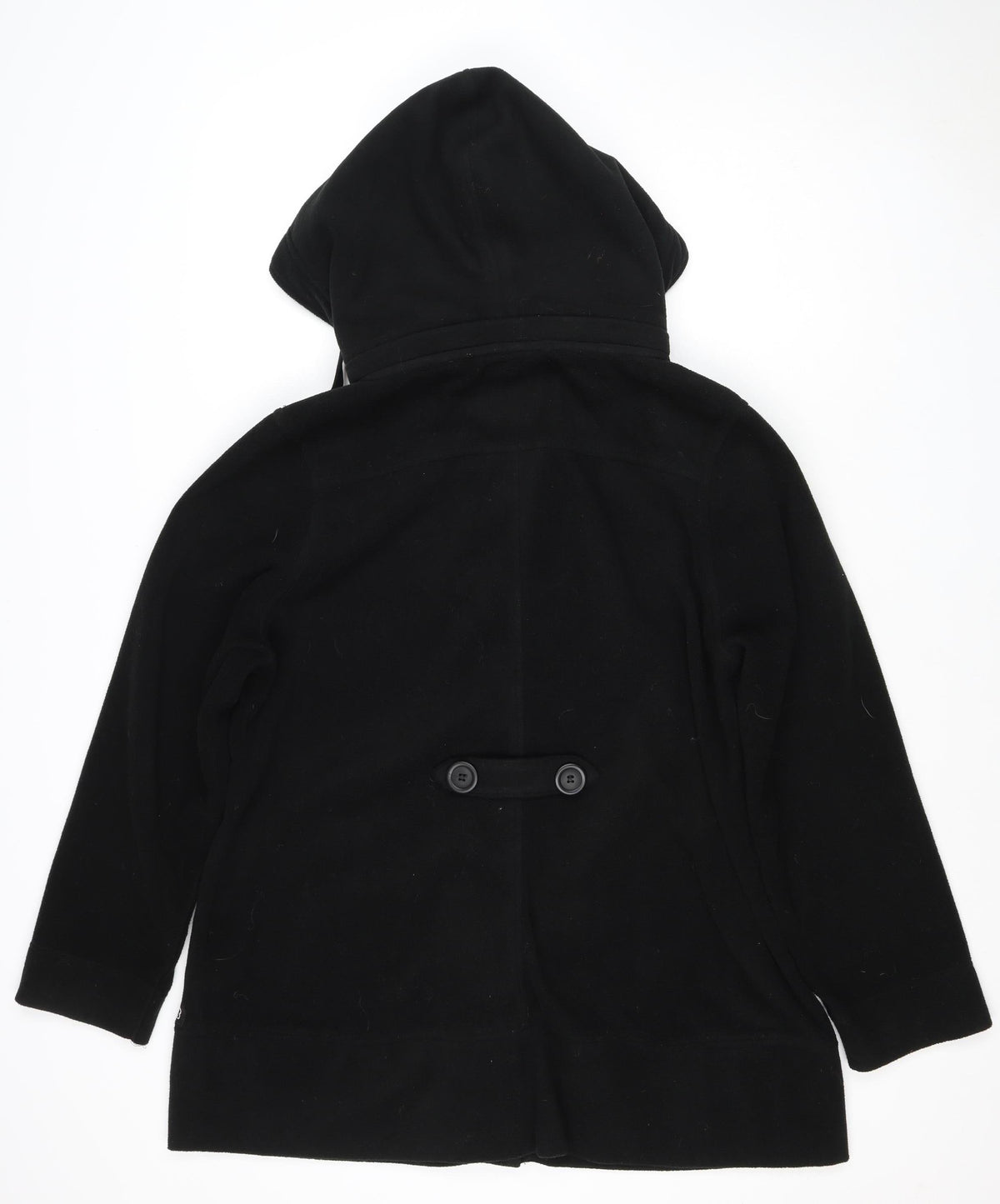 Bexleys Women Black 4XL Hooded Military Jacket Double Breasted