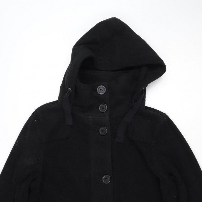 Bexleys Women Black 4XL Hooded Military Jacket Double Breasted