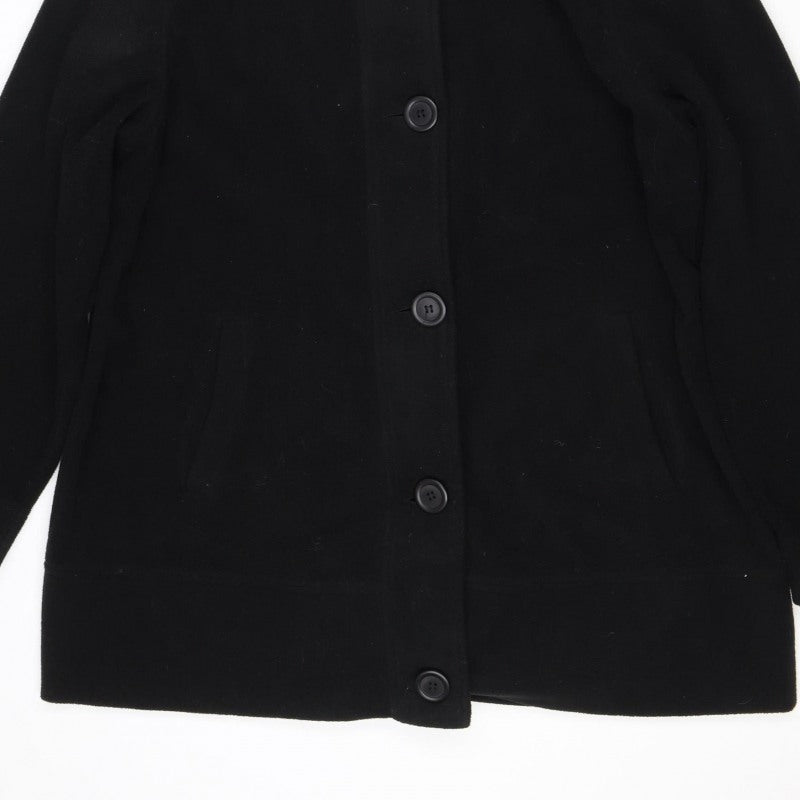 Bexleys Women Black 4XL Hooded Military Jacket Double Breasted