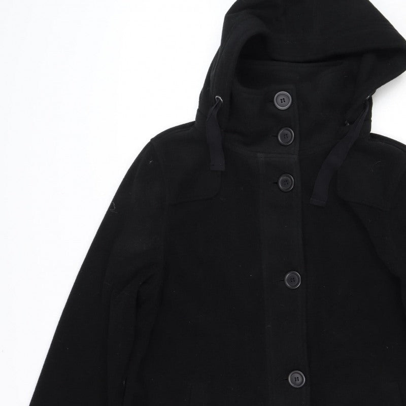 Bexleys Women Black 4XL Hooded Military Jacket Double Breasted