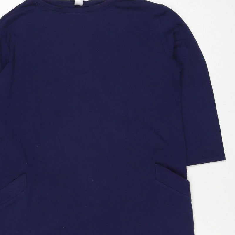 Mary Kay Women’s Blue M Jersey Jacket Dress Long Sleeve Pockets