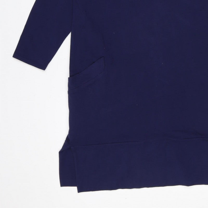 Mary Kay Women’s Blue M Jersey Jacket Dress Long Sleeve Pockets