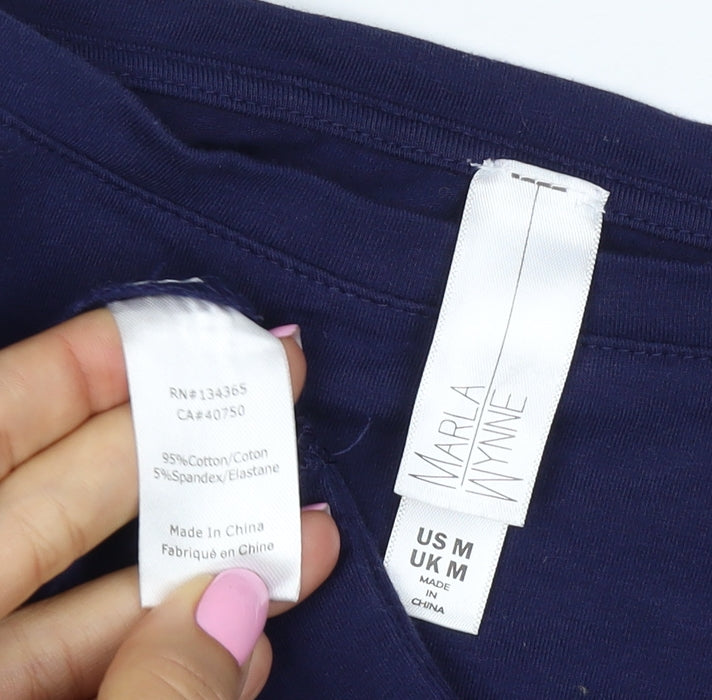 Mary Kay Women’s Blue M Jersey Jacket Dress Long Sleeve Pockets