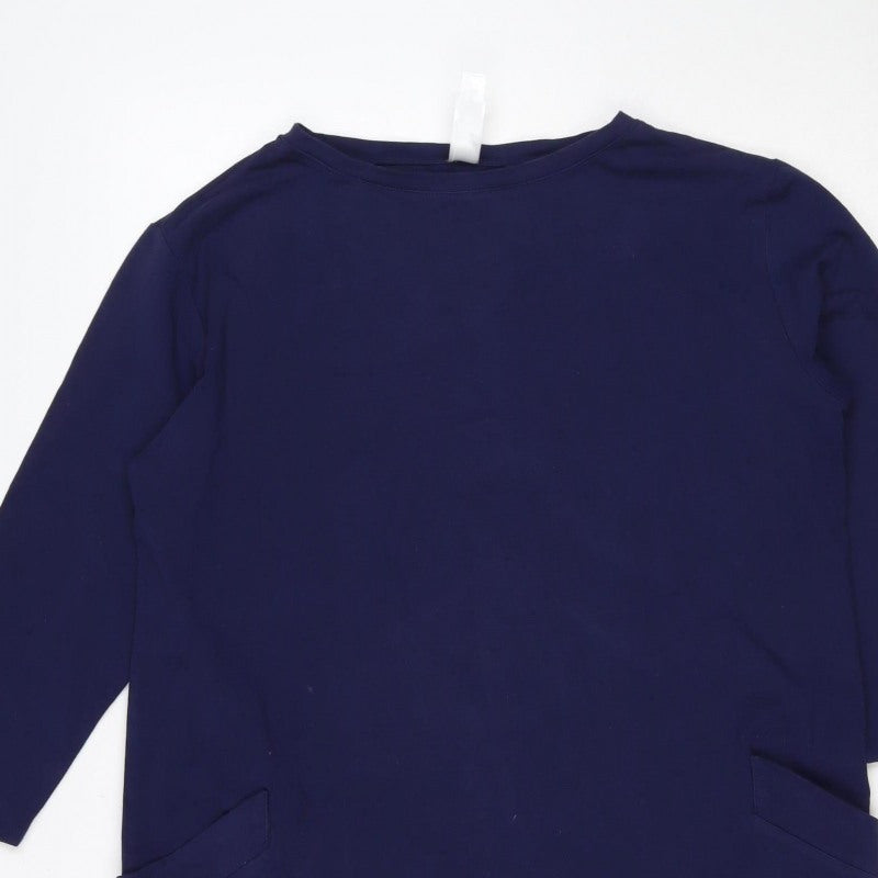 Mary Kay Women’s Blue M Jersey Jacket Dress Long Sleeve Pockets