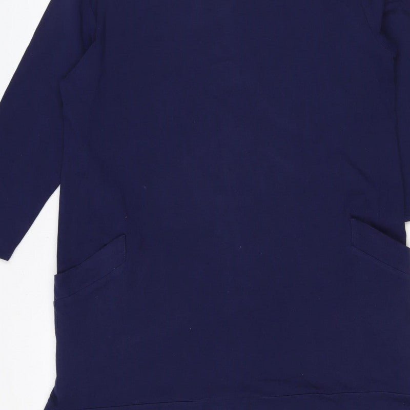 Mary Kay Women’s Blue M Jersey Jacket Dress Long Sleeve Pockets
