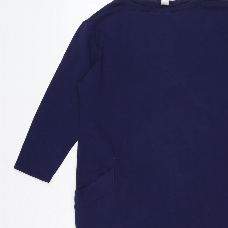 Mary Kay Women’s Blue M Jersey Jacket Dress Long Sleeve Pockets