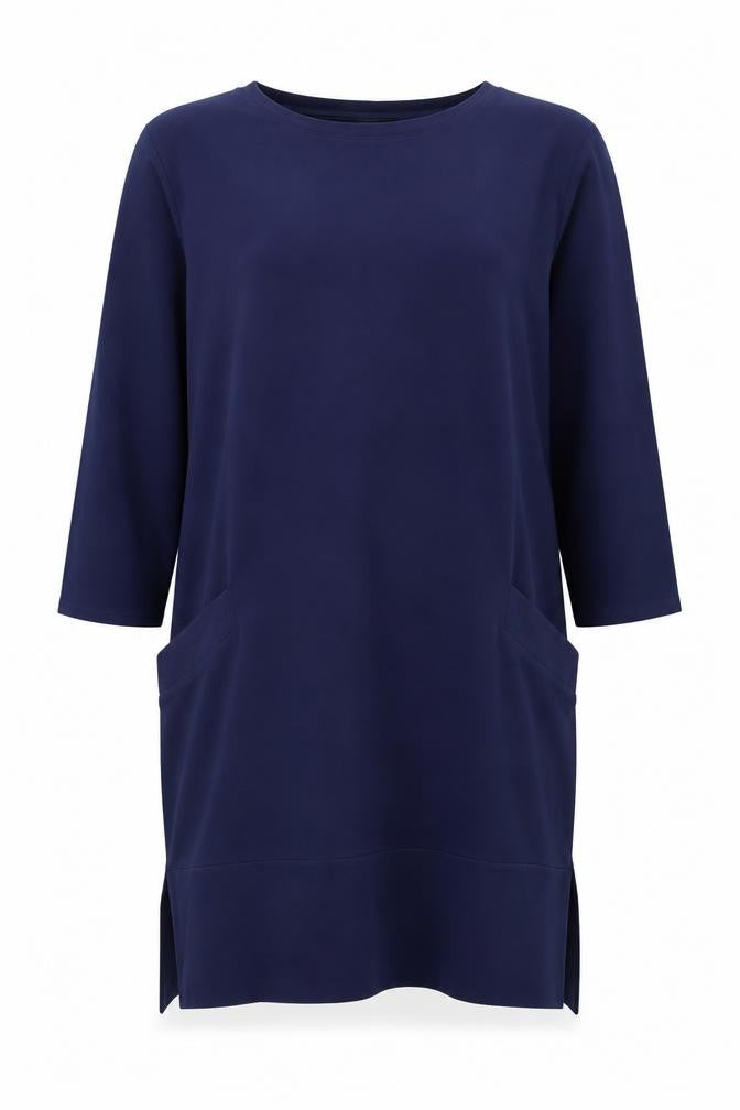 Mary Kay Women’s Blue M Jersey Jacket Dress Long Sleeve Pockets