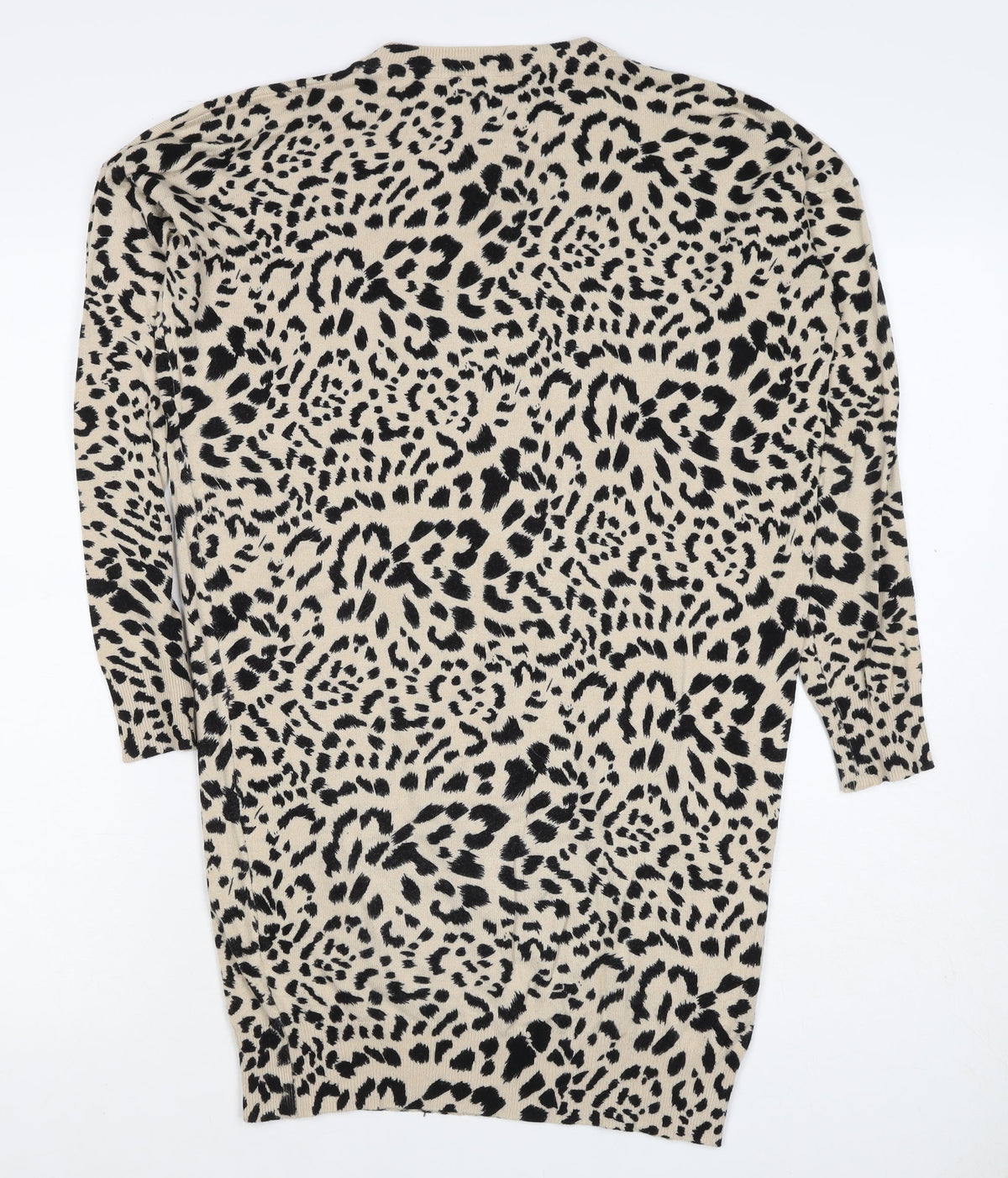 New Look Women’s Beige Black Leopard Print Knit Jumper Size S