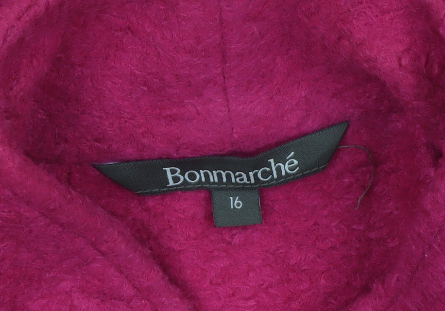 Bonmarché Women’s Pink Size 16 Mid-Length Overcoat Zip Pockets
