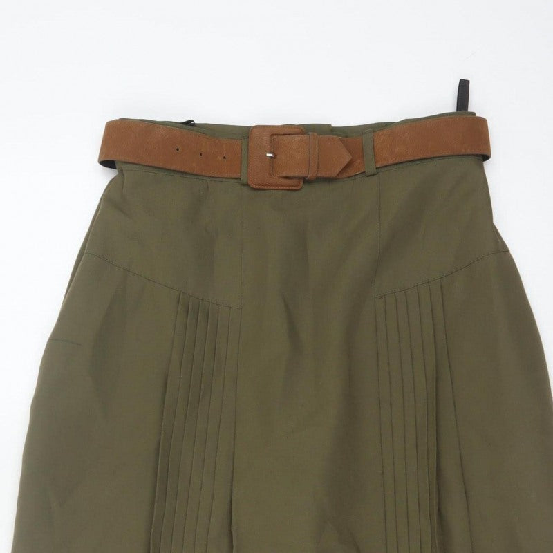 Richards Women’s Green UK 14 Long Pleated Belted Skirt