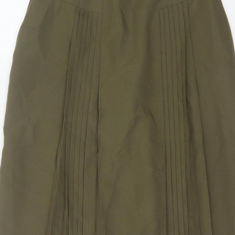 Richards Women’s Green UK 14 Long Pleated Belted Skirt