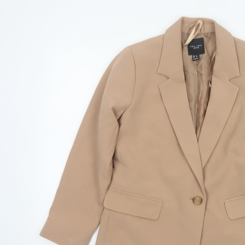New Look Women’s Beige Petite UK 8 Single-Breasted Tailored Blazer