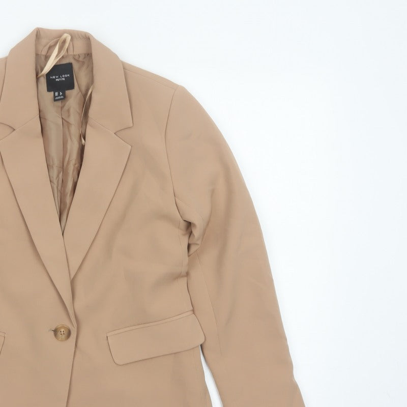 New Look Women’s Beige Petite UK 8 Single-Breasted Tailored Blazer