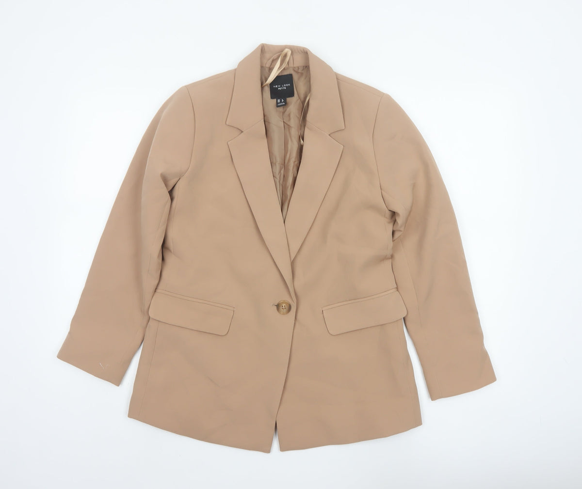 New Look Women’s Beige Petite UK 8 Single-Breasted Tailored Blazer