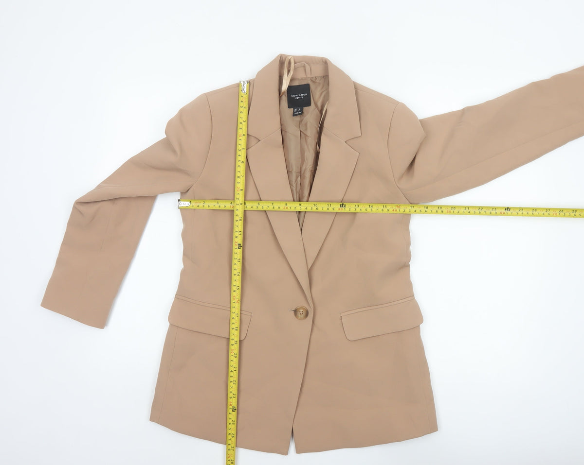New Look Women’s Beige Petite UK 8 Single-Breasted Tailored Blazer