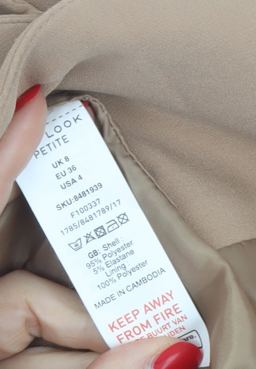 New Look Women’s Beige Petite UK 8 Single-Breasted Tailored Blazer