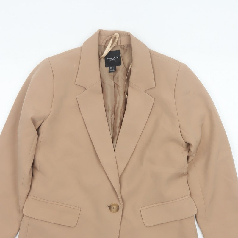 New Look Women’s Beige Petite UK 8 Single-Breasted Tailored Blazer