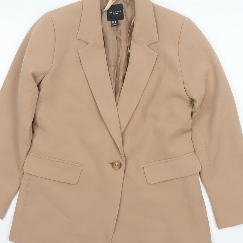 New Look Women’s Beige Petite UK 8 Single-Breasted Tailored Blazer
