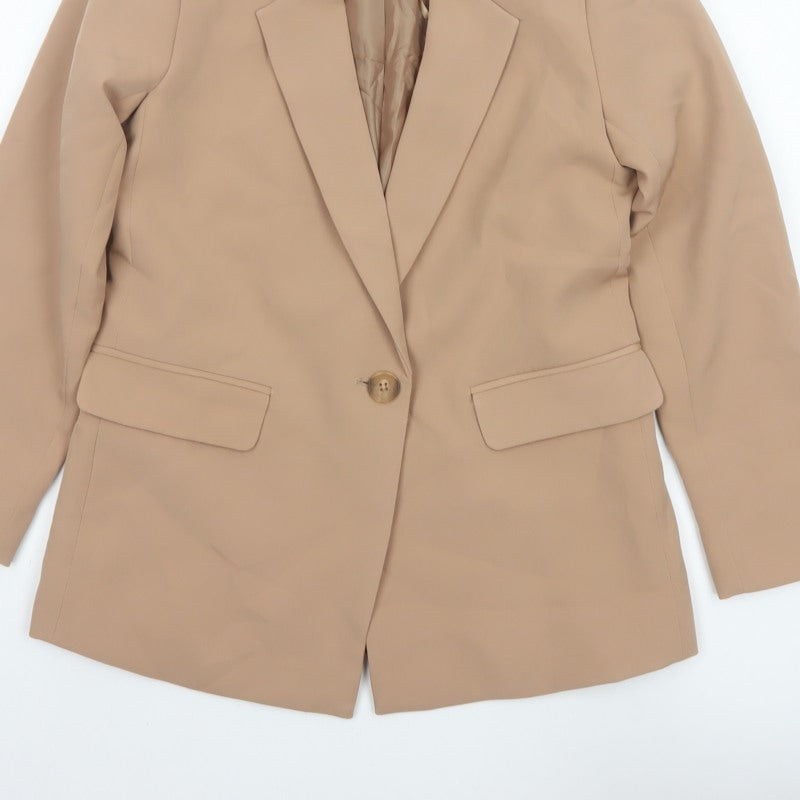 New Look Women’s Beige Petite UK 8 Single-Breasted Tailored Blazer