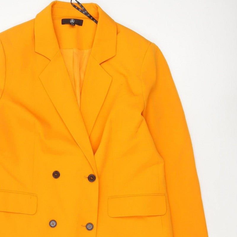 M Women’s Orange UK 14 Double-Breasted Blazer Smart Tailored Jacket