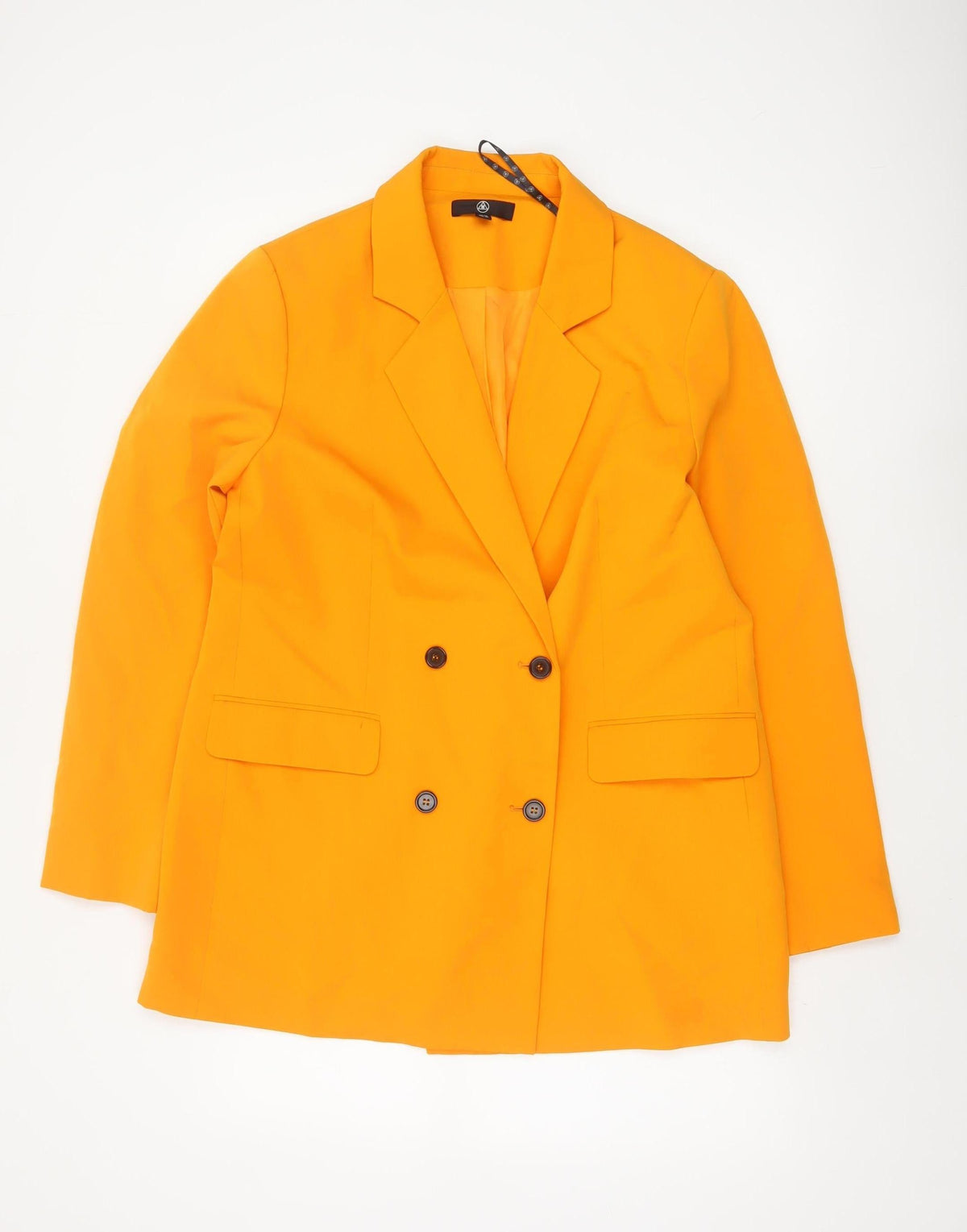 M Women’s Orange UK 14 Double-Breasted Blazer Smart Tailored Jacket
