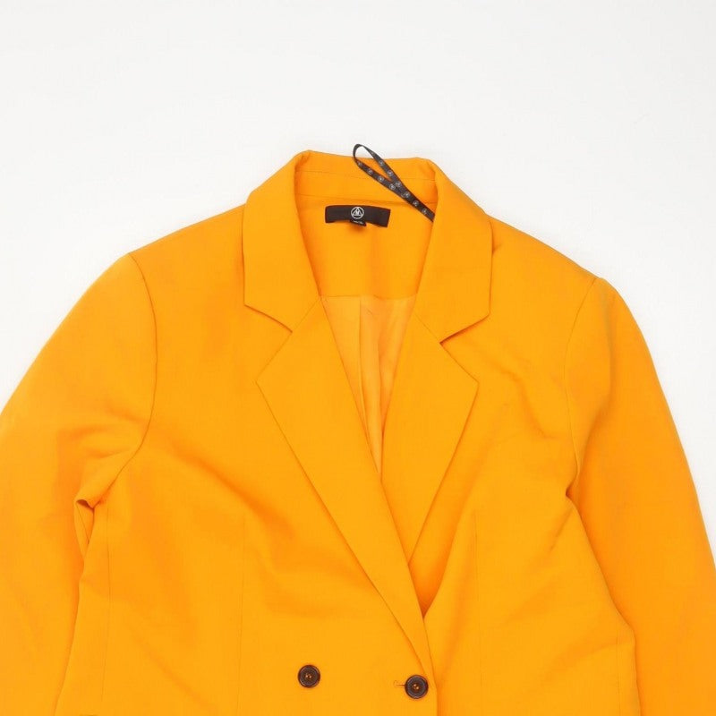 M Women’s Orange UK 14 Double-Breasted Blazer Smart Tailored Jacket
