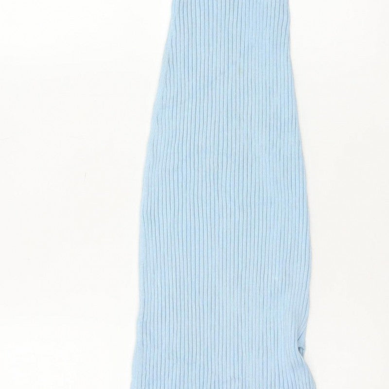 Glassons Women Blue XS Ribbed Knit Maxi Bodycon Sleeveless Dress