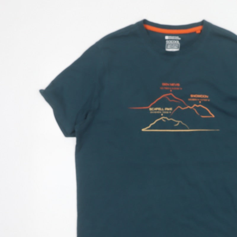 Mountain Warehouse Men’s Blue L ISOCool Outdoor Graphic T-Shirt