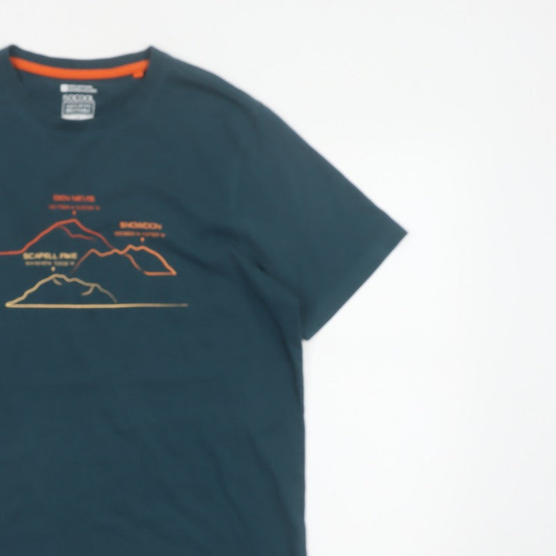 Mountain Warehouse Men’s Blue L ISOCool Outdoor Graphic T-Shirt