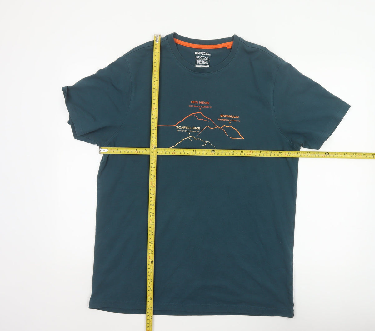 Mountain Warehouse Men’s Blue L ISOCool Outdoor Graphic T-Shirt
