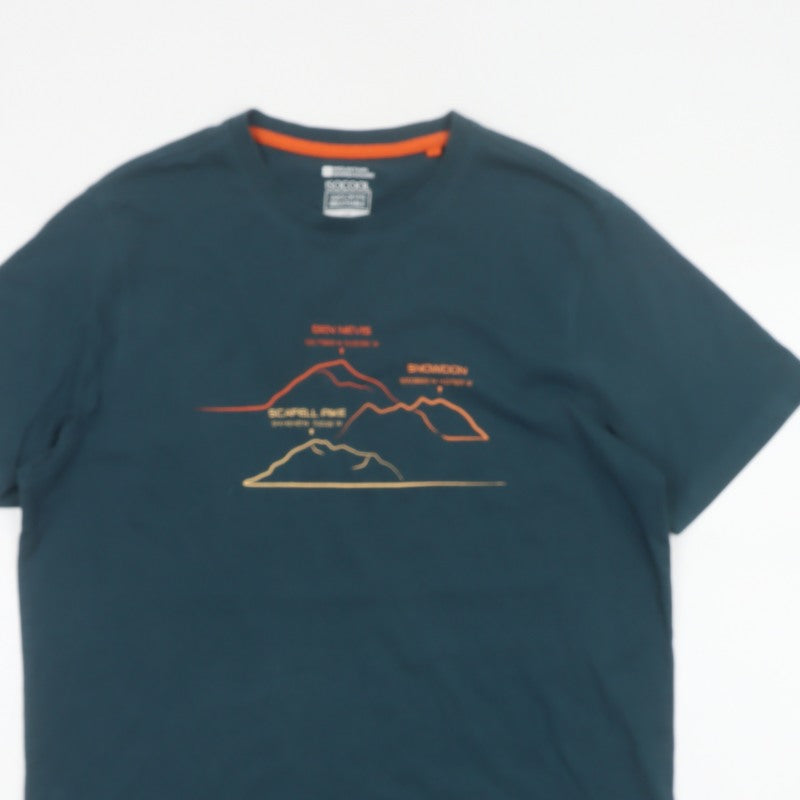 Mountain Warehouse Men’s Blue L ISOCool Outdoor Graphic T-Shirt