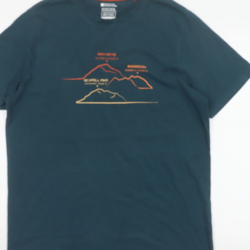 Mountain Warehouse Men’s Blue L ISOCool Outdoor Graphic T-Shirt