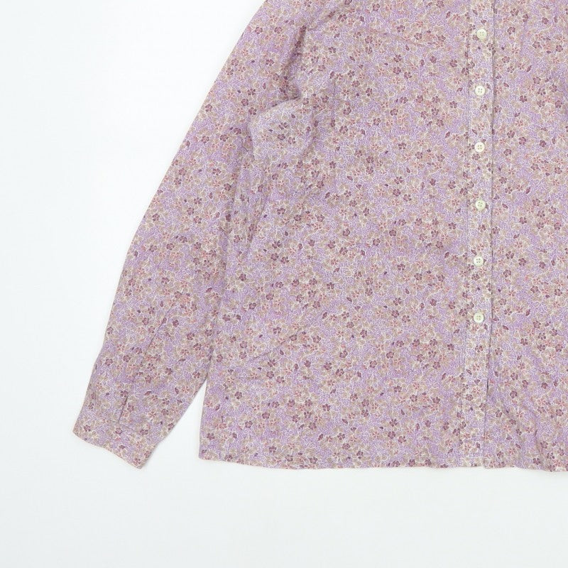 Country Casuals Womens Multicoloured UK 16 Floral Long Sleeve Button-Up Shirt