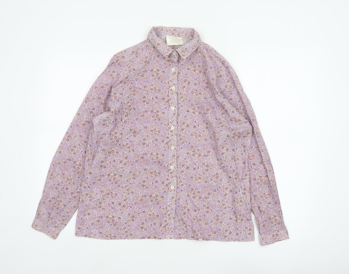 Country Casuals Womens Multicoloured UK 16 Floral Long Sleeve Button-Up Shirt
