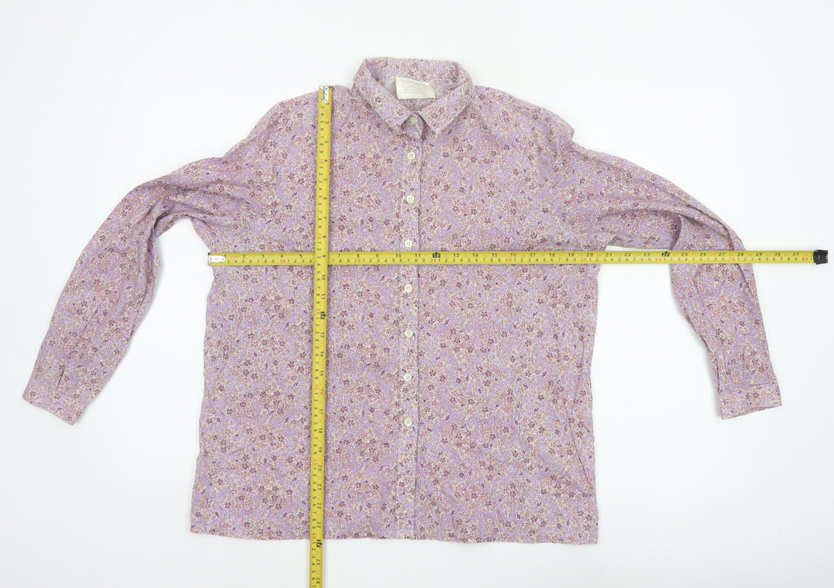 Country Casuals Womens Multicoloured UK 16 Floral Long Sleeve Button-Up Shirt