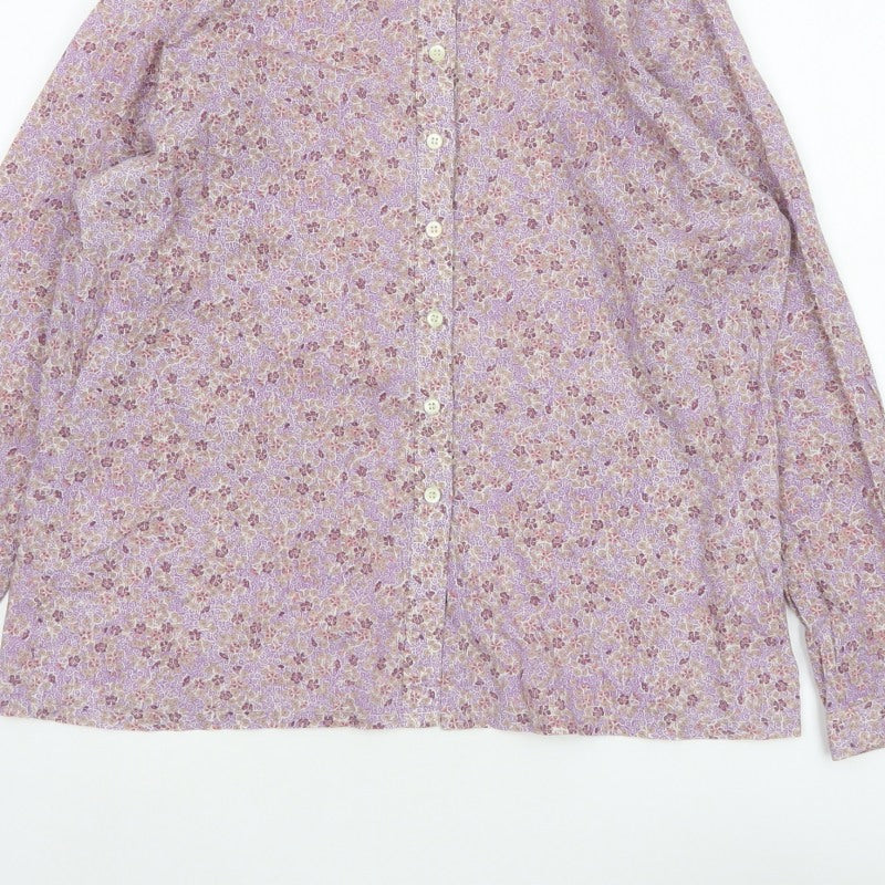 Country Casuals Womens Multicoloured UK 16 Floral Long Sleeve Button-Up Shirt