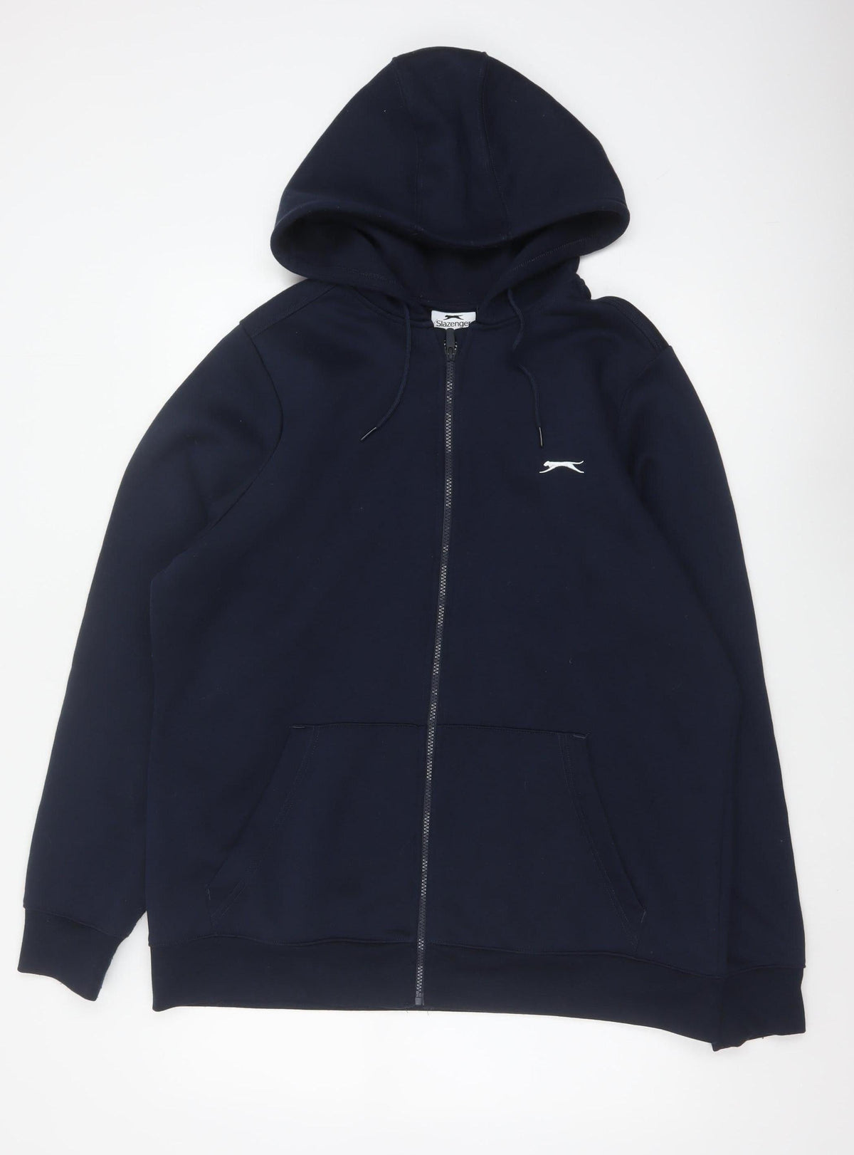 Slazenger Men’s Blue XL Full Zip Logo Hoodie Fleece Drawstring