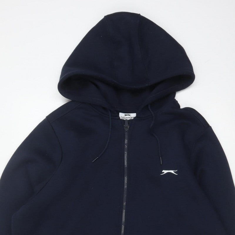 Slazenger Men’s Blue XL Full Zip Logo Hoodie Fleece Drawstring