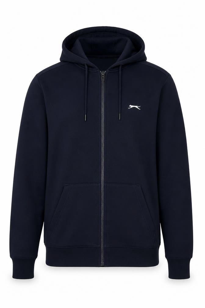 Slazenger Men’s Blue XL Full Zip Logo Hoodie Fleece Drawstring
